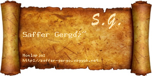 Saffer Gergő névjegykártya